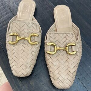 Zara Tan braided slide loafer size 10